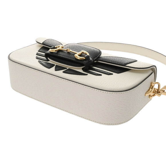 Gucci Horsebit Shoulder Bag Adidas Black White Leather - Picture 5 of 9